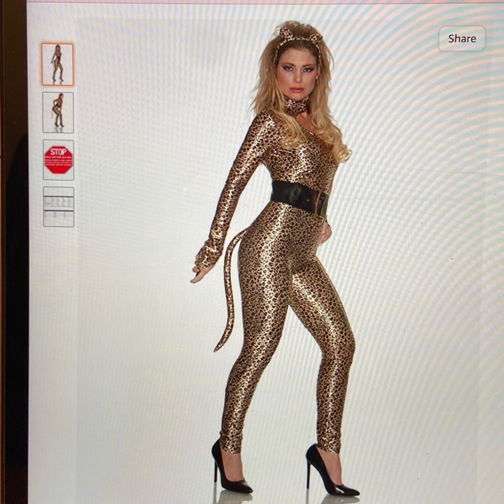 Sexy Delicious PRETTY KITTY Catsuit Costume NEW Leopard M/6/8/10 Cat Jumpsuit